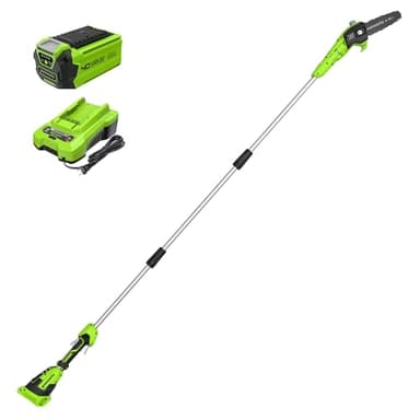 Greenworks 40V 8-Inch Cordless Polesaw, 2.0Ah Battery and Charger Included PS40B210