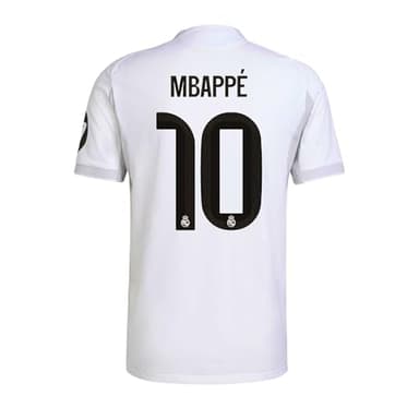 Mbappé Madrid Fan Version #10 White Jersey 2025/2026 Men - UCL Patches (US, Alpha, Small, Regular, Regular, White)
