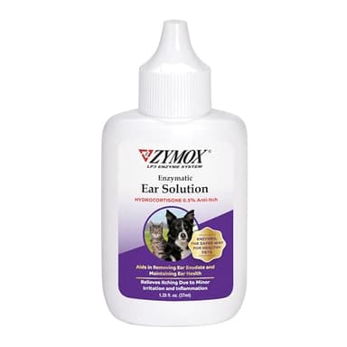 ZYMOX Enzymatic Ear Solution with 0.5-Percent Hydrocortisone, for Dog & Cat, 1.25 oz