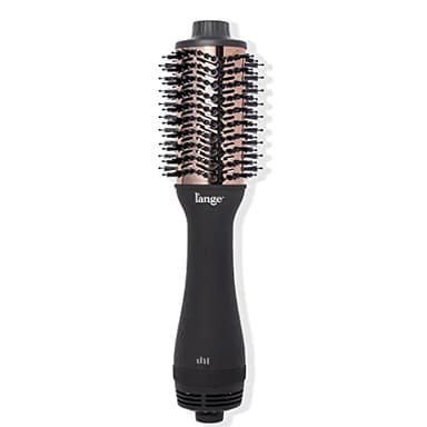 L'ANGE HAIR Le Volume 2-in-1 Titanium Blow Dryer Brush | Frizz Control Blowout Hair Dryer Brush For Drying And Straightening | Volumizing Hot Air Styler For All Hairstyles | Oval Barrel | Black - 60mm