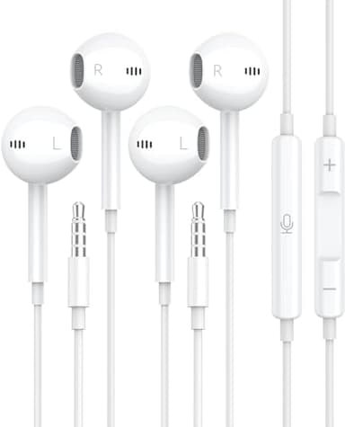 for Apple Earbuds Wired [Clear Call & No Noise], [MFi Certified] 3.5mm Headphones with Microphone Volume Control HiFi Stereo Ear Buds for iPhone/iPad/Kindle/Weather Radio/Airplane [2 Pack]