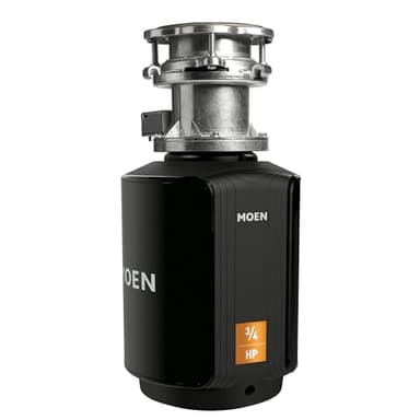 Moen Host Series Garbage Disposal for Kitchen Sink with Power Cord, Control Activation, Sound Reduction, GXB75C