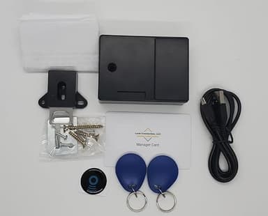 Assembled in The USA! - Lock Connection® RFID Electronic Cabinet Lock Hidden DIY for Wooden Cabinet Locker Drawer Cupboard (Black)