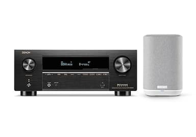 Bundle of Denon AVR-X3800H 9.4-Ch Receiver - 8K UHD Home Theater AVR (105W X 9) Built-in Bluetooth, Wi-Fi + Denon Home 150 NV Wireless Speaker (White), 1" Tweeter, 3.5" Woofer