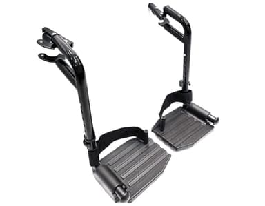 Wheelchair Swing Away footrests,Economy Footrest for Standard Wheelchairs and Transport Chair, Composite Footplates and Heel Loops,Universal Swing-Away Footrests, Same Function as T93.(1 Pr, Black)