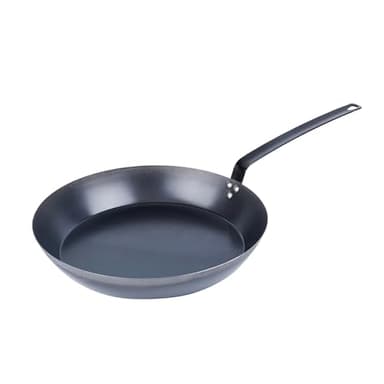 Restaurantware-Met Lux 16 Inch Fry Pan, 1 Lightweight Frying Pan - Induction-Ready, Triple-Riveted, Black Carbon Steel Cooking Skillet, Durable, For Searing, Sauteing, And Browning Food
