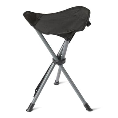 Amazon Basics Portable Camping Stool, Collapsible, Lightweight, for Hiking, Hunting, Fishing, Black