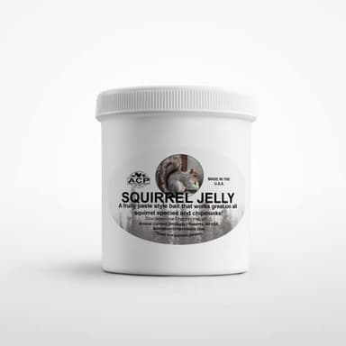 Squirrel Jelly Paste Bait 8 Oz | Highly Attractive Fruity Lure to Live Trap or Get Rid of Red & Gray Tree Ground Squirrels Chipmunks | Solve Your Squirrel Problem | Handcrafted in USA - 48 Trap Sets