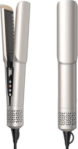 Hair Straightener - 2 in 1 Wet to Dry Hair Dryer and Straightener with High-Speed Airflow + Rapid Heat-Up + Customizable Temperature + LCD Display & Auto Shut-Off + No Heat Damage (Pure Gold)