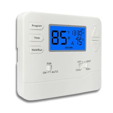 Thermostat for Heat Pump,Programmable Thermostat for Home,Single-Stage Systems,2 Heat/1 Cool Heat Pump Or 1 Heat/1 Cool,Easy DIY Install,Blue Backlight