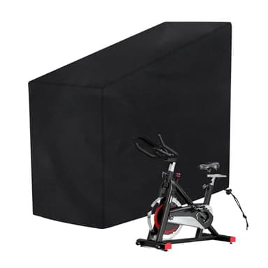Klmnop Exercise Bike Cover, Waterproof and Dustproof Stationary Bike Cover, Upright Cycling Protective Cover for Indoor & Outdoor Fitness(Black)