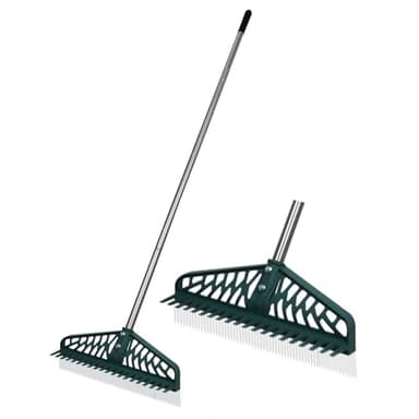 YEELOR Artificial Grass Rake Innovative Double Sided Turf Rake, 60-Inch Adjustable Handle for Cleaning and Fluffing Artificial Turf, Lawns, Carpets, Patios – Removes Leaves, Pet Hair & Debris