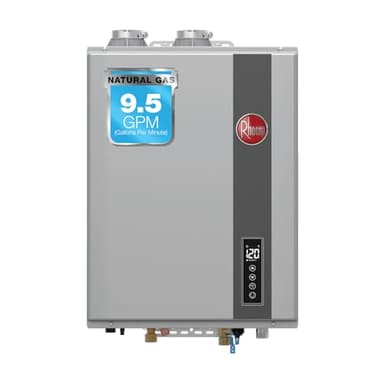 Rheem RTGH-95DVLN-3 RTGH Series 9.5 GPM 199,900 BTU 120 Volt Residential Indoor Natural Gas Tankless Water Heater Stainless Steel