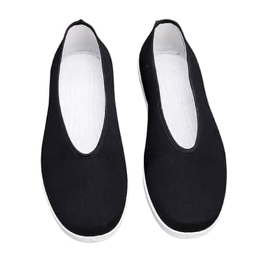 Slip-On Chinese Traditional Tai Chi Kung Fu Old Beijing Canvas Shoes for Men and Women, Chinese Style Size Men 9/Women 10 Black