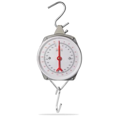 Mechanical Precision Hanging Scale, 440lb/200kg Max Capacity, Dual Unit with Large Display & 2 S-Hooks, Heavy Duty Spring Dial Scale for Kitchen Food Weighing, Fishing, Hunting, Big Game