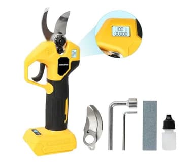 Pruning Shears Compatible with Dewalt 20V Battery, Brushless Cordless Pruning Shears with LCD Display and SK5 Blades, 0.8-1.2 Inches Cutting Diameter, for Branch Trimming (Yellow)