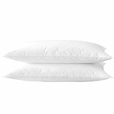 Ultra Thin Flat Soft Bed Pillows Standard Size Set of 2 Pack for Sleeping 20"x26", Hypoallergenic Skin Friendly Machine Washable