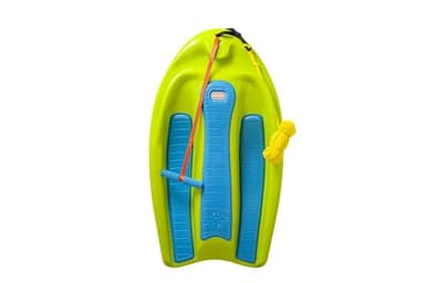 ZUP Coast Board All-in-One Kid's Wakeboard, Trainer Board, Kneeboard, and Water Skis with Rope Handle, Ideal for Water Sports and Boating, Perfect for Beginners and Young Riders, Yellow/Blue