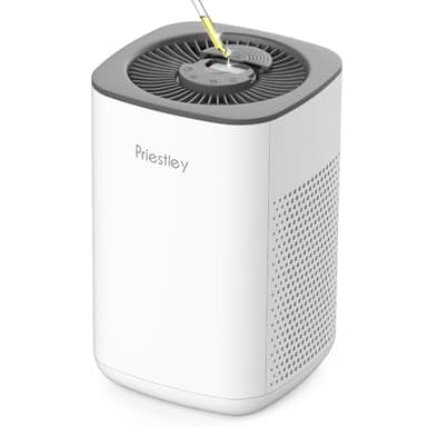 Priestley Small Air Purifiers for Home Bedroom Dorm Office Desktop, 20dB Quiet 3-in-1 HEPA Air Purifier with Essential Oil Diffuser, Air Filters Smoke, Allergies, Pet Dander, Odor, Dust