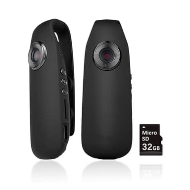 Tkiplay Mini Body Camera with Audio and Video Recording, HD 1080P Bodycam, Small Personal Police Body Cam, Clip on Wearable POV Camera with 32G SD Card, Motion Detection, Loop Record