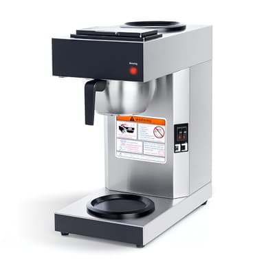 SYBO 12 Cup Coffee Maker Commercial, Pour Over Coffee Maker Brewer, Industrial Stainless Steel Cafetera with 2 Warmers