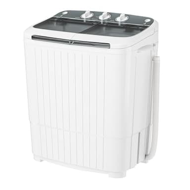 Pataku Portable Washing Machine, 17.6 Lbs Compact Mini Washer and Dryer Combo,Twin Tub Laundry Washer with Spin Cycle, Soaking Function Ideal for Apartment, Dorms, RVs Camping, Grey