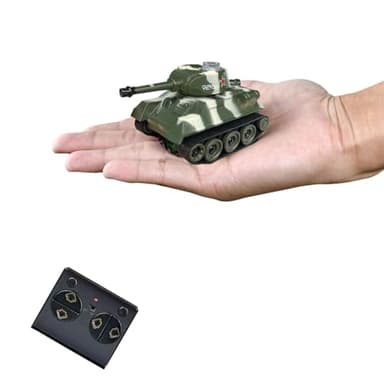 Ouhgnoh Mini WWII Gray German Tiger RC Tank Toy 1/72 Scale Model Electronic Radio Remote Control Vehicle Tank