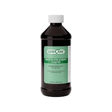 GeriCare 220 High Potency Liquid Iron Supplement | Liquid Iron for Adults | for Anemia and Iron Deficiency | 220mg Per 5mL Dose. (Pack of 1)