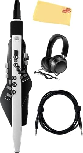 Roland AE-20 Aerophone Digital Saxophone Bundle with Headphones, Instrument Cable, and Austin Bazaar Polishing Cloth