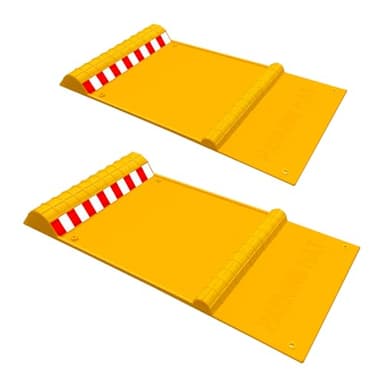HOXWELL 2 Pack Parking Mats for Garage Floors, 21.6" x 11" x 1.9" Heavy Duty Garage Car Parking Mat with High Visibility, Wheel Stops for Car Truck Indoor Outdoor, Yellow