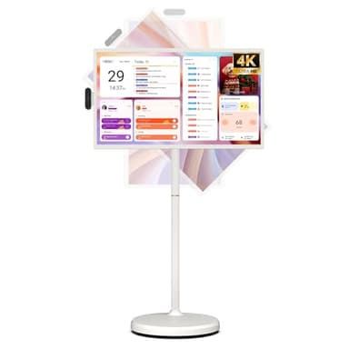 ApoloSign 32 inch UHD 4K Smart Portable TV Gen2, 16G +256G Storage, Android OS, 15000mAh, Rolling TV on Wheels with Rotatable Touch Screen, Built-in Battery, Full Swivel Rotation, Voice Remote