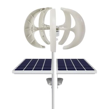 600W Wind Turbine Generators Kit, 24V 5 Blades Vertical Axis Wind Power with Controller, 5 Blades Lantern Motor Vertical Axis Windmill for Home, Camping, -40～80℃ Working Temperature