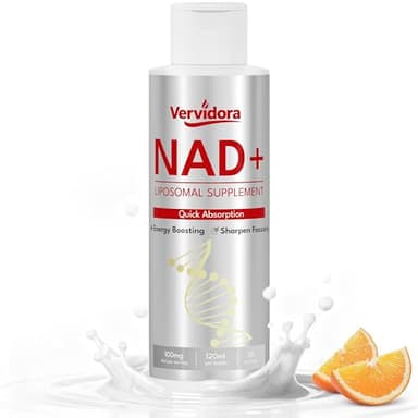 Vervidora Liposomal NAD+ Supplement, NAD+ Liquid Supplement with High Absorption for Anti-Aging, Cellular Health, Enhance Focus, Energy&Metabolism Support, Liposomal NAD+ Supplements for Women& Men