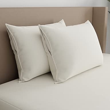 AllerEase Organically Grown Soft Cotton Allergy Defense Zippered Pillow Protector- King - 2 Pack