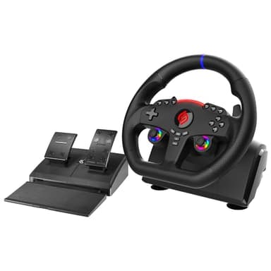 SUBSONIC - Superdrive 270 GT-5 Steering Wheel - PS5 Racing Wheel with Dual Sticks, LED, Pedals and Paddle shifters - 27 cm Diameter, 270° Rotation. For PS5 and PC - Black
