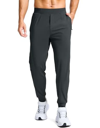 G Gradual Men's Golf Joggers Pants with Zipper Pockets Stretch Sweatpants Slim Fit Track Pants Joggers for Men Work Running (Dark Gray, L)