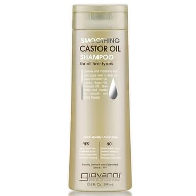 GIOVANNI Smoothing Castor Oil Shampoo - All Hair Types, Moisturize Hair & Scalp, Hydrate & Tame Frizz, Jojoba, Argan Oil, Coconut Oil, Shea Butter, Keratin - 13.5 oz