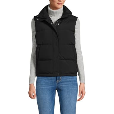Lands' End Women's Plus Size Max 600 Down Puffer Vest 1X Black