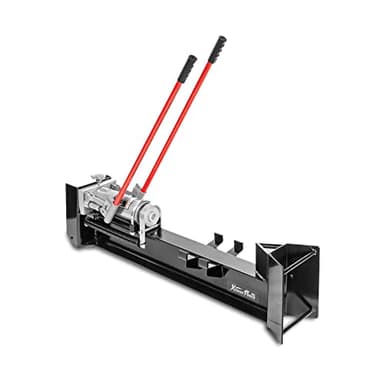 XtremepowerUS 12-Ton Hydraulic Log Splitter Wood Cutter Heavy Duty Firewood Kindling Manual Operated w/Built-In Wheel