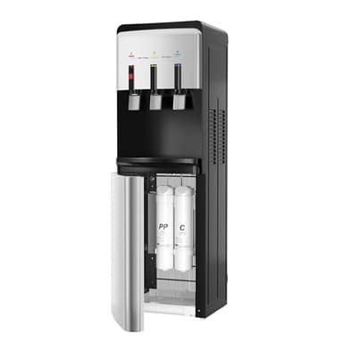 Euhomy Bottleless Water Dispenser, 3 Temp Settings -Hot&Cold&Warm Water, NSF Certified Dual Filters, UV Self Cleaning Water Cooler, Child Safety Lock, LED Indicator – Black