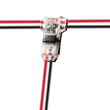 Low Voltage Wire Connectors Solid Connection, T Tap Wire Connectors, T Type 2 Pins Wire Splice Connectors, Solderless No Stripping 3 Way Wire Connector for LED Strip, Automotive Fits 24-20 AWG 12 Pack