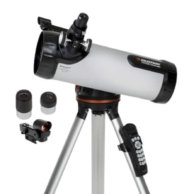 Celestron - 114LCM Computerized Newtonian Telescope - Telescopes for Beginners - 2 Eyepieces - Full-Height Tripod - Motorized Altazimuth Mount - Large 114mm Newtonian Reflector