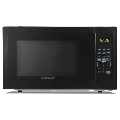 Farberware 1.1 Cu. Ft. Countertop Microwave Oven – 1000 Watts Power, Auto Cook Settings, Defrost, Easy Clean and Child Safety Lock - Black