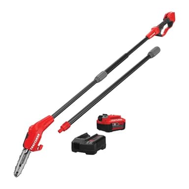 CRAFTSMAN V20 Cordless Pole Saw, 14-Foot, Battery and Charger Included, Pole Saws for Tree Trimming, Up to 325 Cuts per Charge, 4.0Ah, Electric Tree Trimmer (CMCCSP20M1)