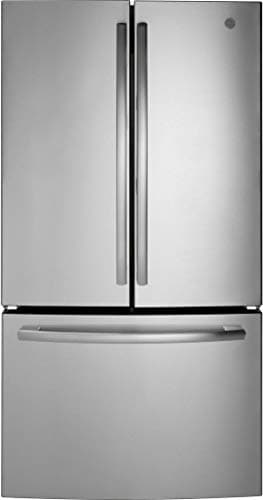 GE GNE27JYMFS 36" French Door Refrigerator with 27 cu. ft. Total Capacity LED Lighting Internal Water Dispenser Spill-Proof Shelves in Fingerprint Resistant Stainless Steel