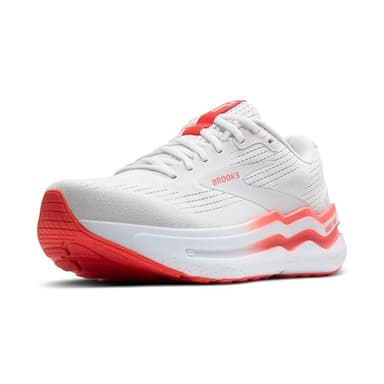 Brooks Women’s Ghost Max 2 Neutral Running & Walking Shoe - White/Hot Coral - 8 Medium