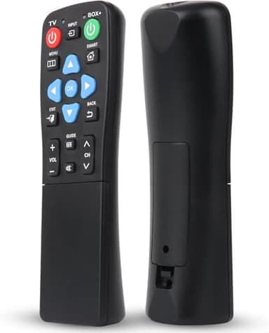 XGBFH Universal Big Button Remote for Seniors, Elderly, 2-Device Control - Learning Functions, Use for TV, Streaming Box, Soundbar Audio Recevier, DVD/VCR/SAT Device & DVD, Dementia Friendly GiFeets