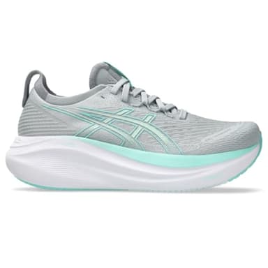 ASICS Women's Gel-Nimbus 27 Running Shoe, 9.5, Piedmont Grey/Illuminate Mint