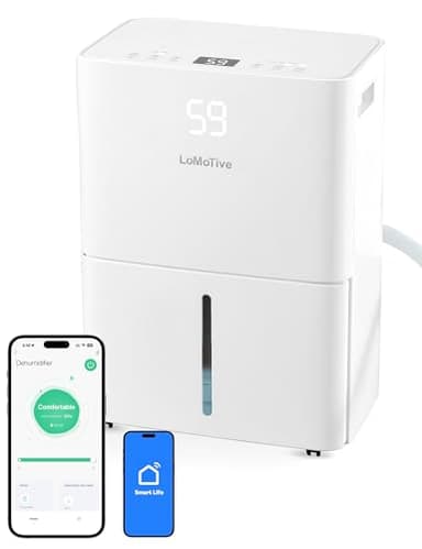 2500 Sq.Ft Dehumidifier for Home Basement 34 Pints Max - Smart WiFi Controlled Dehumidifier with Drain Hose Dry Clothes 24HR Timer 1.6L tank for RV Bedroom Bathroom Homelabs Office Large Room