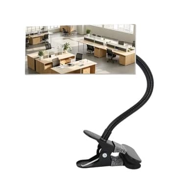 StartFine Clip On Security Mirror Convex Desk Office Cubicle for Personal Safety Desk Rear View Mirror Monitor Computer to See Behind You Flexible Gooseneck (Rectangle 6.69"x2.95" Frameless)
